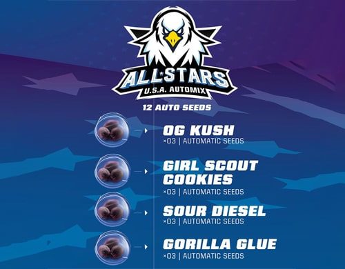 Descripcion del kit de semillas de marihuana All Stars USA Automix