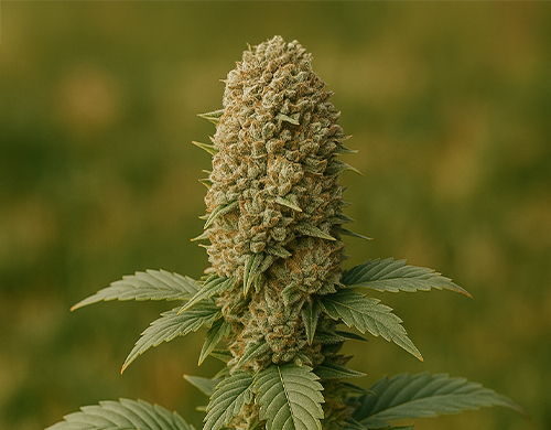 Planta de AK 47 cultivada al aire libre en floración